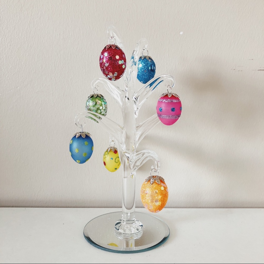 AVON Elegant Egg Glass Tree Hand Blown Mini Eggs